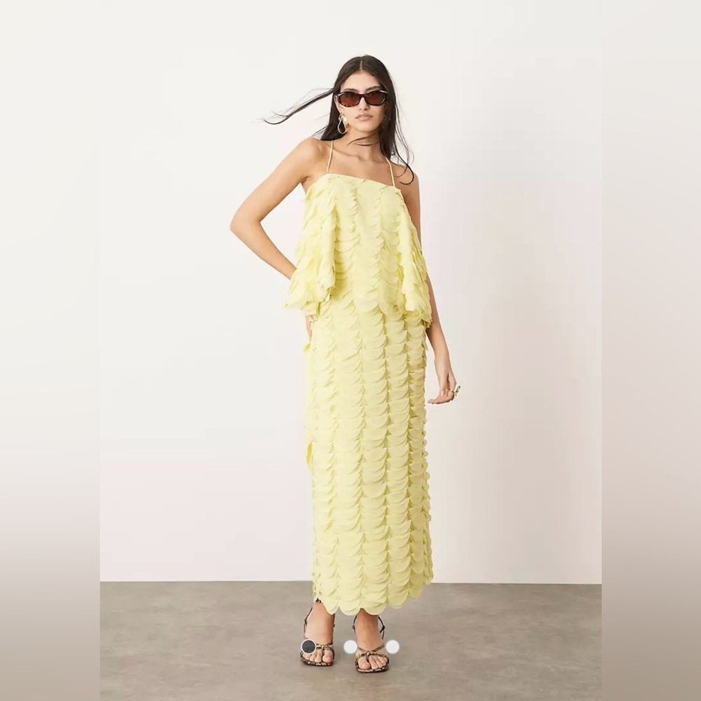 NWT!! Butter yellow ASOS Skirt + Top Set
